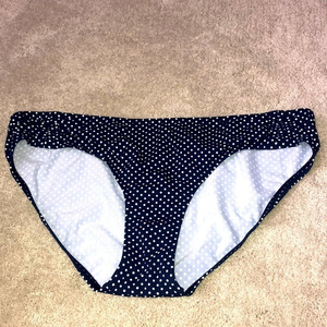 Lands End Bikini Bottom Polka Dots Navy Size 14‎